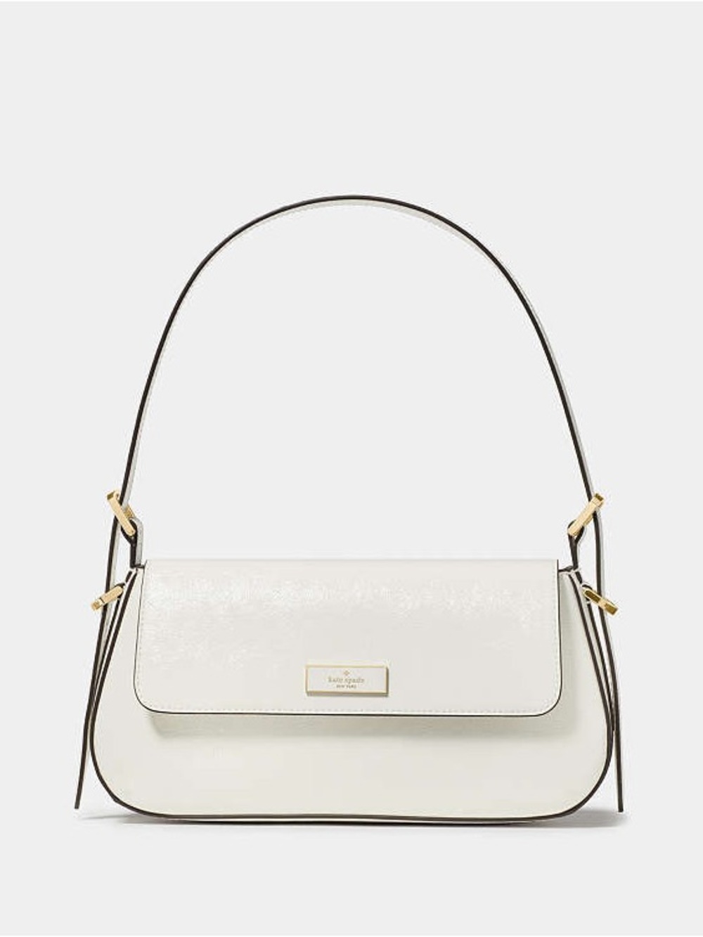Kate Spade Bridget Shiny Leather Small Flap Shoulder Meringue